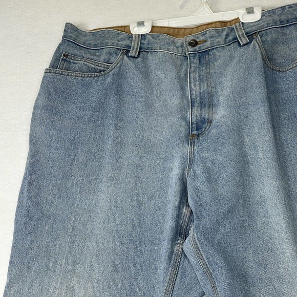 Duluth Trading Men’s Size 42 X 34” Straight Leg Light Wash Blue Jeans - Picture 12 of 12